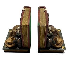 Fishing Bookends Rustic Cabin Lodge Decor Fish Creel Basket Resin Set